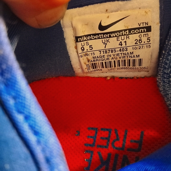 Electric Blue Nike Free Transform Flynit 2018 Womens Size 9.5 - Like New! - Picture 5 of 10